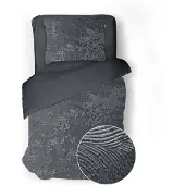 Eleganzzz Dekbedovertrek 3D Embossed Velvet Wave - dark grey 140x200/220cm