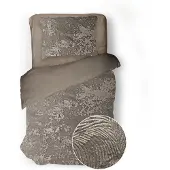 Eleganzzz Dekbedovertrek 3D Embossed Velvet Wave - warm taupe 140x200/220cm