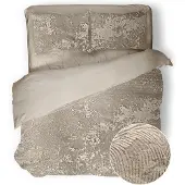 Eleganzzz Dekbedovertrek 3D Embossed Velvet Wave - beige 200x200/220cm