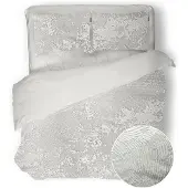Eleganzzz Dekbedovertrek 3D Embossed Velvet Wave - off white 240x200/220cm