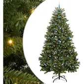 vidaXL Kunstkerstboom 300 cm 300 LED's Warmwit PVC en Staal Groen