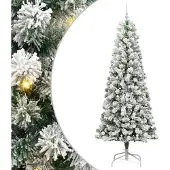 vidaXL Kunstmatige Hinged Kerstboom met 300 LED Groen en Wit 240 cm