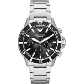 Emporio Armani Analoog horloge zwart / zilver
