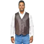 Infinity Leather Klassiek leren herenvest-Chester