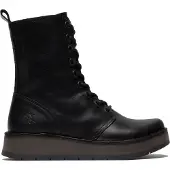 Fly london Dames Zwart RAMI043 Casual Leren Veter Enkellaarsjes