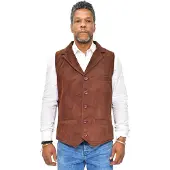 Infinity Leather Heren klassiek glad geit suède leren vest-Exeter