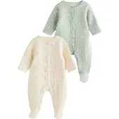Next Rompertje/body ivoor / pastelgroen / wit