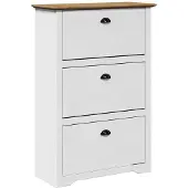 vidaXL Schoenenrek BODO 80x35x118 cm wit en bruin