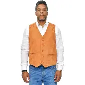 Infinity Leather Heren klassiek geitensuède lederen vest-Norwich
