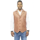 Infinity Leather Heren slim klassiek lederen vest-Bristol