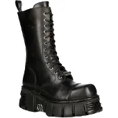 New rock unisex metalen zwarte techno bikerlaarzen - M-MILI211C-C1