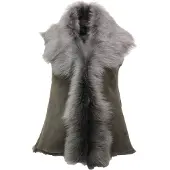 Infinity Leather Korte damesbodywarmer van Toscana-schapenvacht-Denver