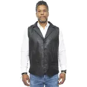 Infinity Leather Heren slim klassiek lederen vest-Bristol