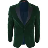TruClothing Heren groen fluwelen diner smoking colbert blazer