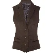 TruClothing Dames Tweed jaren 1920 visgraat bruin vest