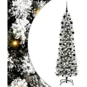 vidaXL Kunstkerstboom Wit 210 cm PVC en Metaal en Plastic