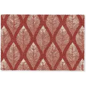 MuchoWow Deurmat 60x40 cm - Droogloopmat Bladeren - Rood - Elegant - Mat voor binnen - Schoonloopmat - Deurmatten met print - Inloopmat