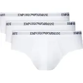 Emporio Armani Heren Set van 3 witte elastische tricot slips (XXL), Homewear, Katoen EM000258_AF14132