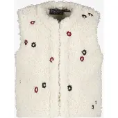TwoDay meisjes teddy gilet met bloemetjes wit maat 92