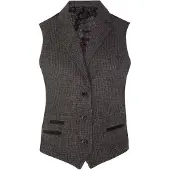 TruClothing Womens Tweed jaren 1920 visgraat grijs vest
