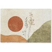 MuchoWow Deurmat 90x60 cm - Droogloopmat Zon - Abstract - Takken - Oranje - Mat voor binnen - Schoonloopmat - Deurmatten met print - Inloopmat