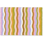 MuchoWow Deurmat 90x60 cm - Droogloopmat lijnen - Golven - Pastelkleuren - Patroon - Mat voor binnen - Schoonloopmat - Deurmatten met print - Inloopmat
