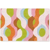 MuchoWow Deurmat 90x60 cm - Droogloopmat Abstract - Vormen - Roze - Mat voor binnen - Schoonloopmat - Deurmatten met print - Inloopmat