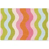MuchoWow Deurmat 60x40 cm - Droogloopmat Banen - Golven - Kleurrijk - Verticaal - Mat voor binnen - Schoonloopmat - Deurmatten met print - Inloopmat