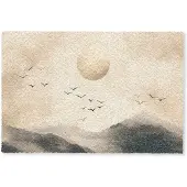 MuchoWow Deurmat 60x40 cm - Droogloopmat Landschap - Japandi - vogel - Mat voor binnen - Schoonloopmat - Deurmatten met print - Inloopmat