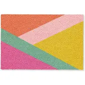 MuchoWow Deurmat 60x40 cm - Droogloopmat Driehoeken - Kleurrijk - Abstract - Mat voor binnen - Schoonloopmat - Deurmatten met print - Inloopmat