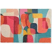 MuchoWow Deurmat 90x60 cm - Droogloopmat Vormen - Kleurrijk - Abstract - Vlakken - Mat voor binnen - Schoonloopmat - Deurmatten met print - Inloopmat