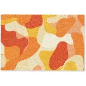 MuchoWow Deurmat 60x40 cm - Droogloopmat Abstract - Vormen - Oranje - Mat voor binnen - Schoonloopmat - Deurmatten met print - Inloopmat