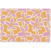 MuchoWow Deurmat 60x40 cm - Droogloopmat Bloemen - Patroon - Roze - Oranje - Mat voor binnen - Schoonloopmat - Deurmatten met print - Inloopmat