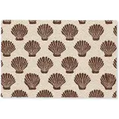 MuchoWow Deurmat 60x40 cm - Droogloopmat Schelpen - Bruin - Patroon - Mat voor binnen - Schoonloopmat - Deurmatten met print - Inloopmat