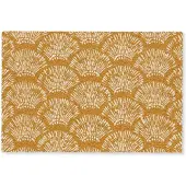 MuchoWow Deurmat 60x40 cm - Droogloopmat Waaierachtige motieven - Geel - Vintage - Mat voor binnen - Schoonloopmat - Deurmatten met print - Inloopmat