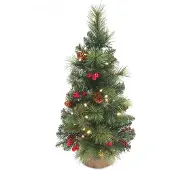 Molecule National Tree Company 31TPC32B Everyday Miniature Pine Cone & Berry Burlap Base LED - 81 cm