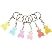 Duckiez Sleutelhanger Beertje Transparant - 12 stuks