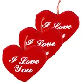 Duckiez 5x stuks pluche rood hart kussen I Love You 22 cm