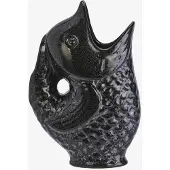 Madam Stoltz - Stoneware Vis Vaas / Karaf - Zwart