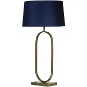 Searchlight Tafellamp Modish brons met blauwe kap