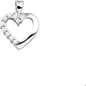 The Jewelry Collection hanger hart zirkonia zilver gerhodineerd