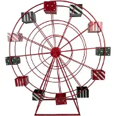 Clayre & Eef Kerstdecoratie Reuzenrad 167x59x170 cm Rood Metaal