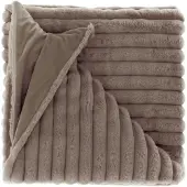 Unique living Fleece Plaid Peppe Taupe 150x200