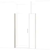 Maxaro Diamond Douchedeur | 130 cm Rvs Helder glas Draaideur