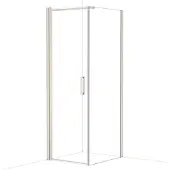 Maxaro Diamond Douchecabine | 80x70 cm Rvs Helder glas Draaideur Rechthoek