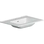 Xenz Nook keramisch wastafelblad 81x46,5 glans wit, 1 kraangat