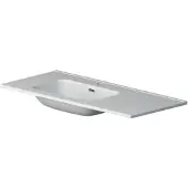 Xenz Nook keramisch wastafelblad 125x46 glans wit, kom links, 1 kraangat