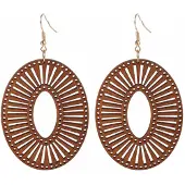 Charme Bijoux Zilveren oorhangers -Bruin hout - Oorbellen-