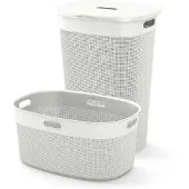 Curver Filo Wasmand met deksel 55L + Wasmand 45L - Wit