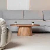 Giga Meubel Salontafel Stijn Bruin Deens Ovaal 100cm